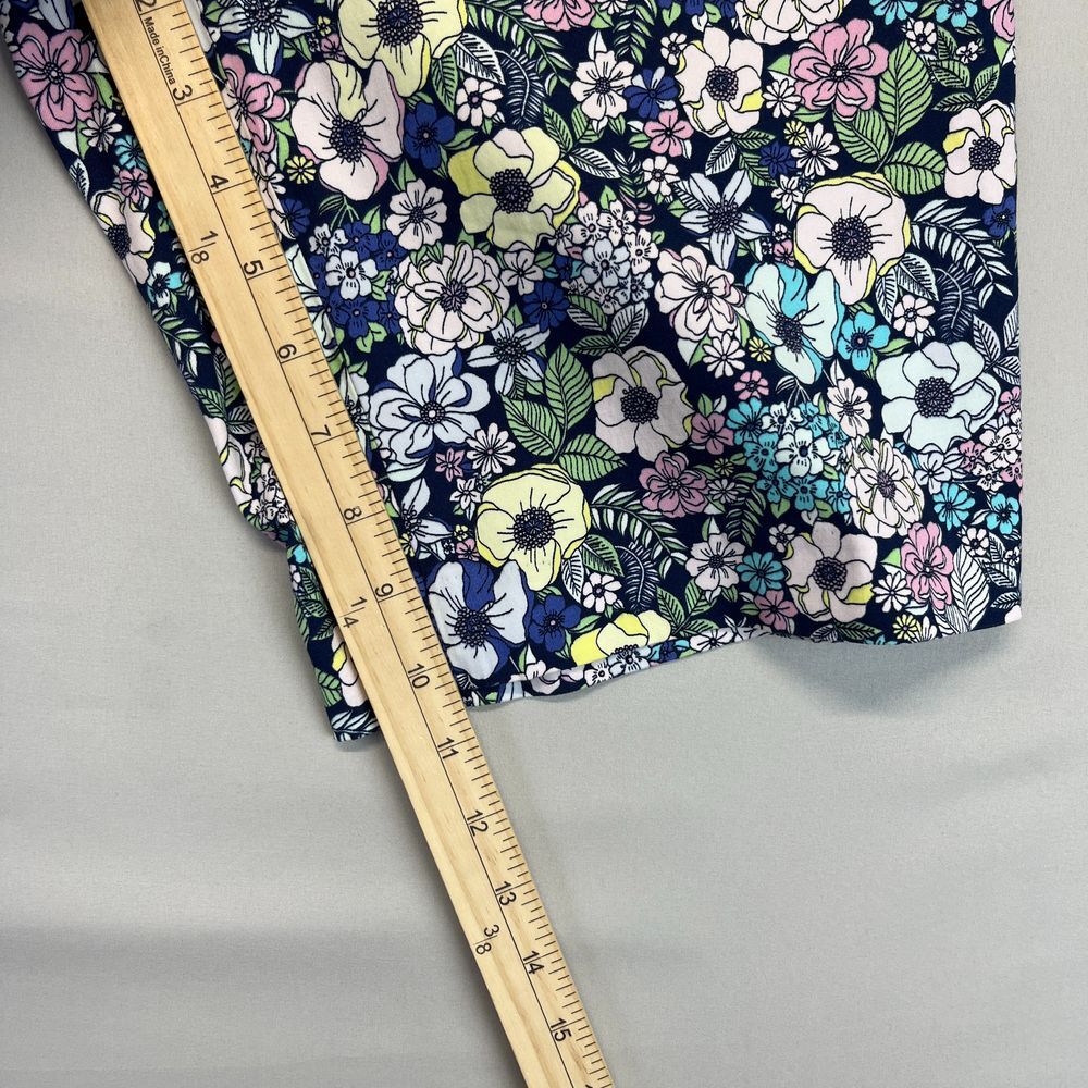 Talbots Perfect Short Women's 6 Navy Floral Print Bermuda Shorts Cotton Stretch - Picture 7 of 7